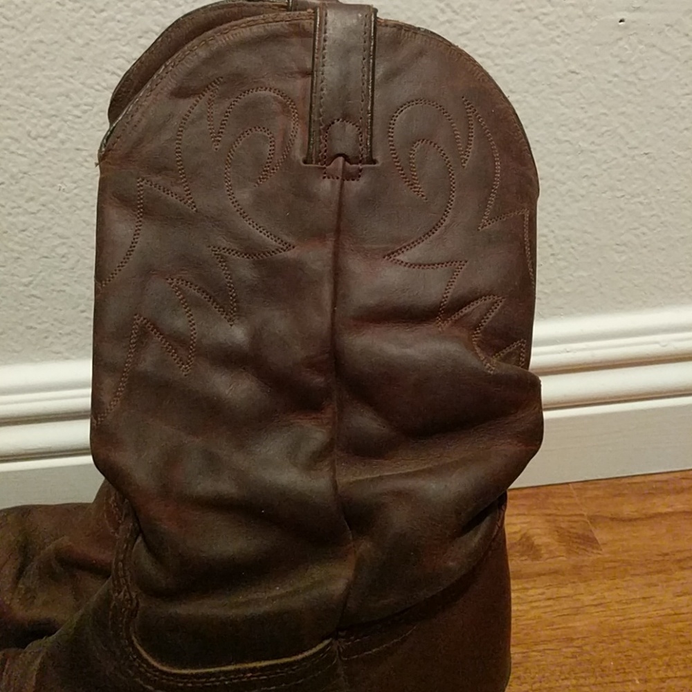Durango Brown Leather Cowboy Heeled Boots - Picture 4 of 4